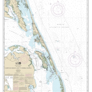Currituck Beach Light to Wimble Shoals - 2012  Nautical Map Reprint-Outer Banks Kitty Hawk Nag&#39;s Head North Carolina-80000 AC Chart 137-1229
