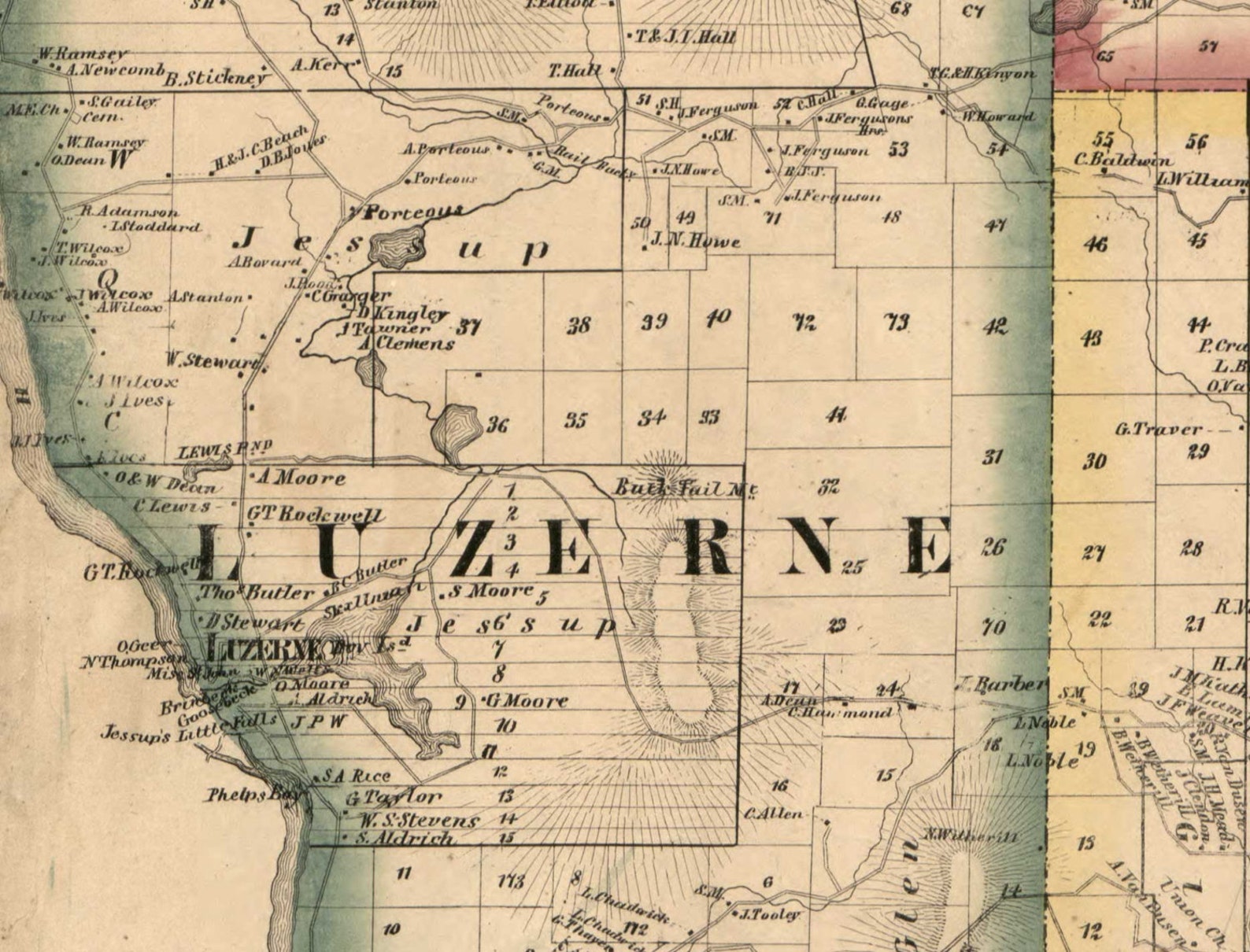 Warren County New York 1858 Old Wall Map Reprint With Etsy