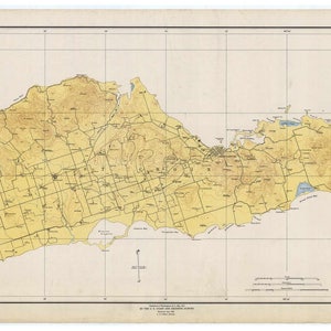 Saint Croix - 1923 Topographical Map Virgin Islands - Atlantic Harbors PRV 3242
