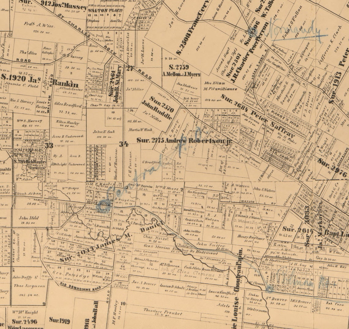 St Louis County Missouri ca. 1910 Old Wall Map with Etsy