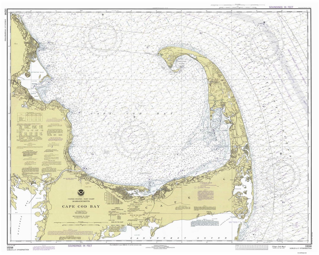 Cape Cod Bay 1978 Nautical Map 80000 Ac Reprint Chart 1208 13246 Etsy
