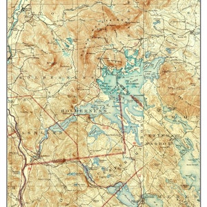 Squam Lake Area - ca 1927 Old Topographic Map USGS   Custom Composite Reprint New Hampshire