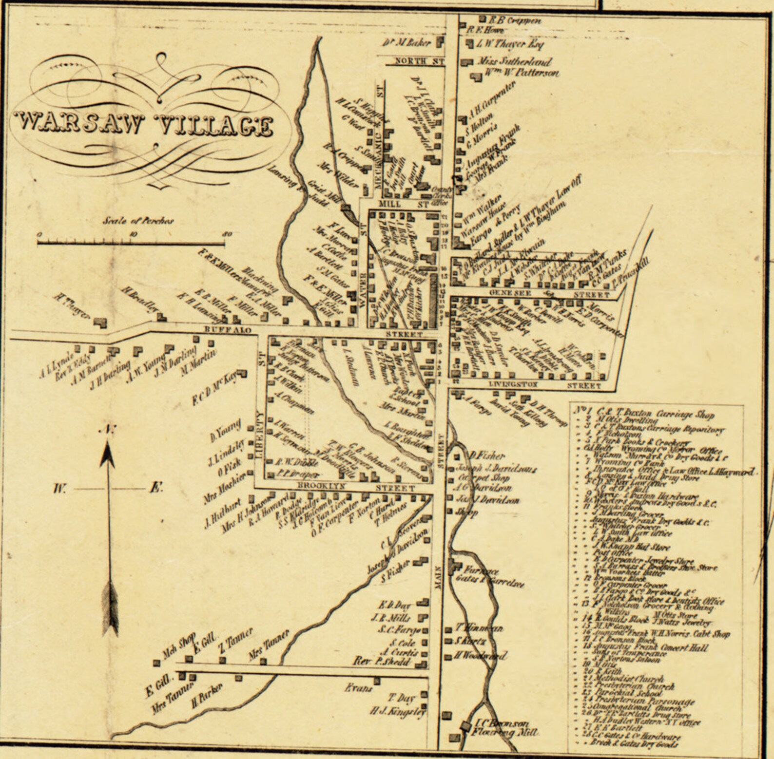 Wyoming County New York 1853 Old Wall Map Reprint with Etsy