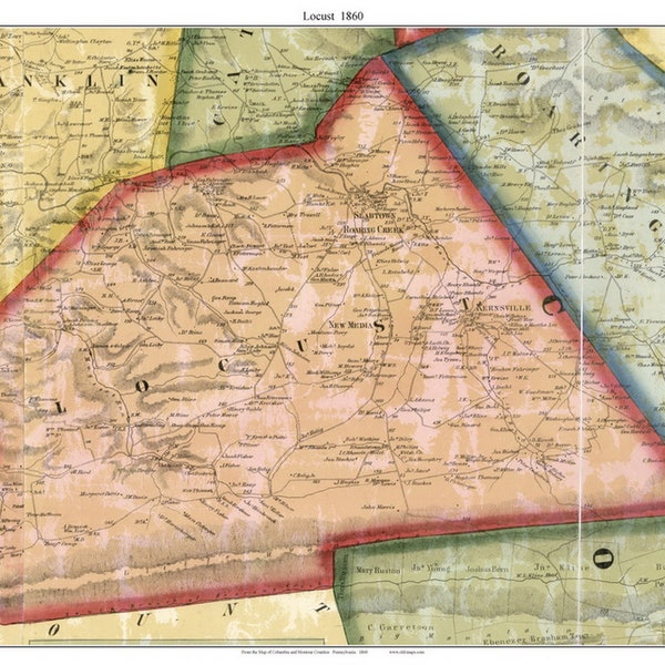 Old Map Locust Etsy