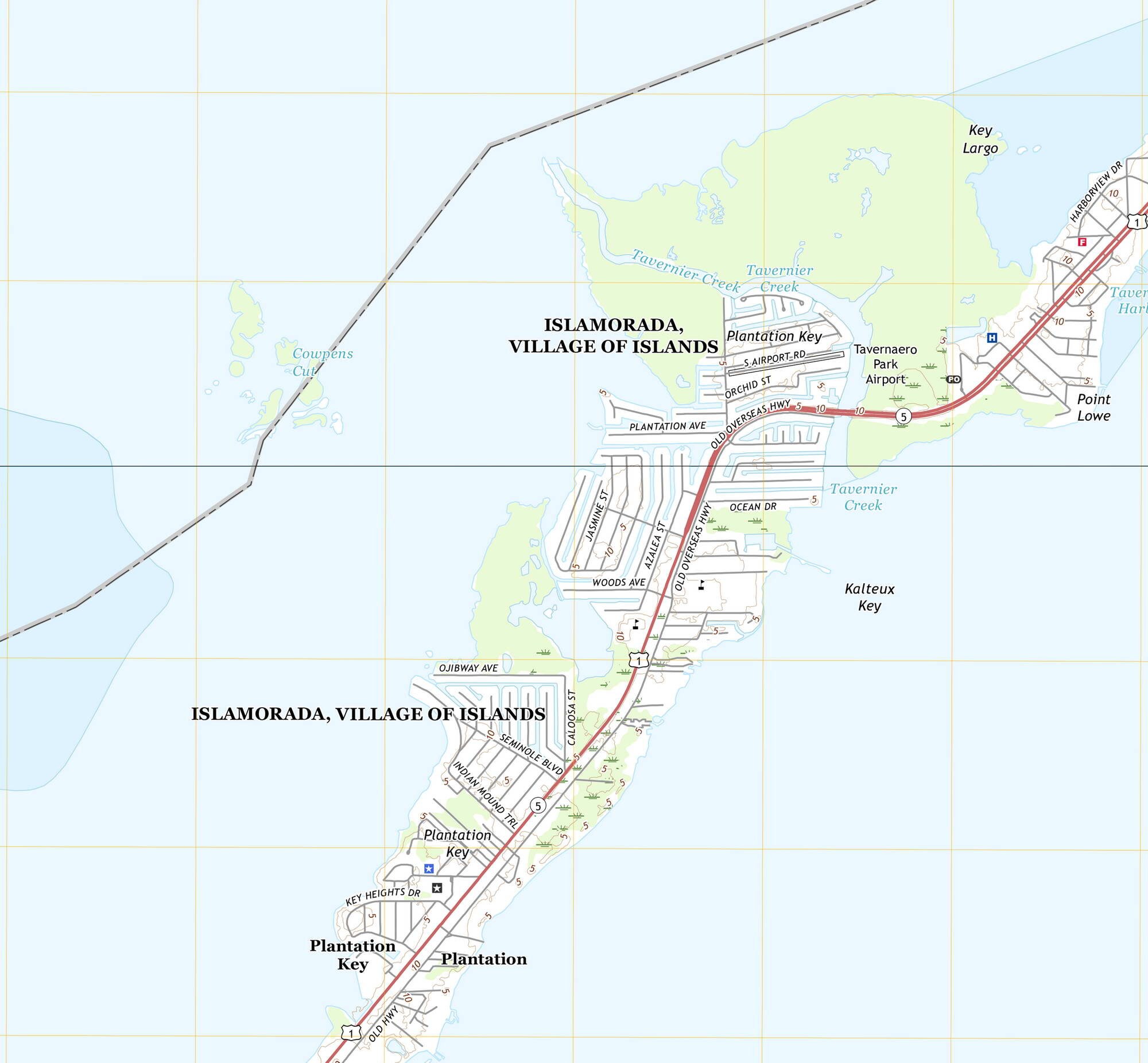 Islamorada Key Map Islamorada Key, Florida 2018 Old Topo Map - A Composite Made From 6 ...