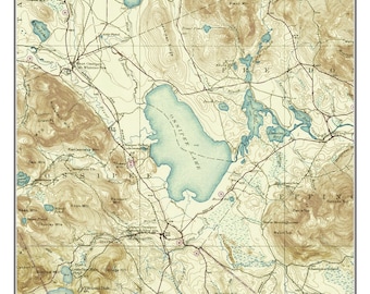 Ossipee Lake - 1928 Old Topographic Map by USGS   Custom Composite Reprint New Hampshire