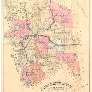 Chittenden County Vermont 1882  - Childs Gazetteer & Directory - Old Map Reprint