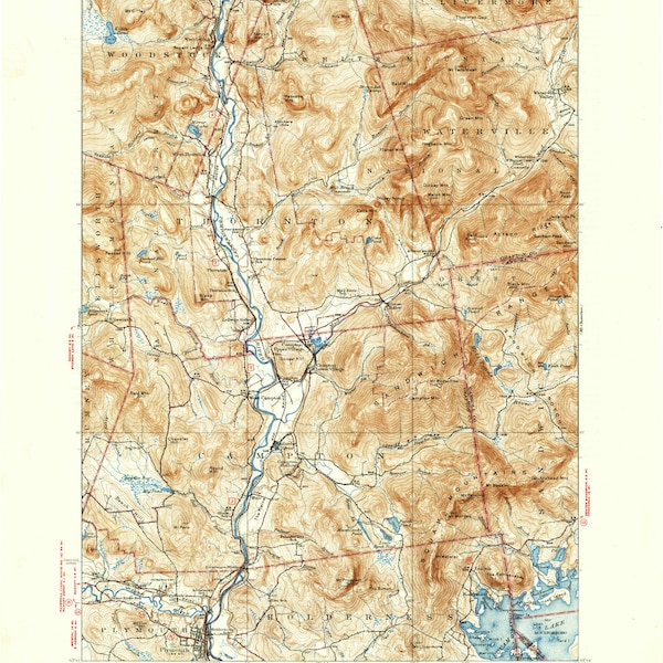 Plymouth 1931 (1947)  Old Topo Map Thornton Pemigewasset River Squam Mountains - quad reprint -15x15 USGS Topographic New Hampshire