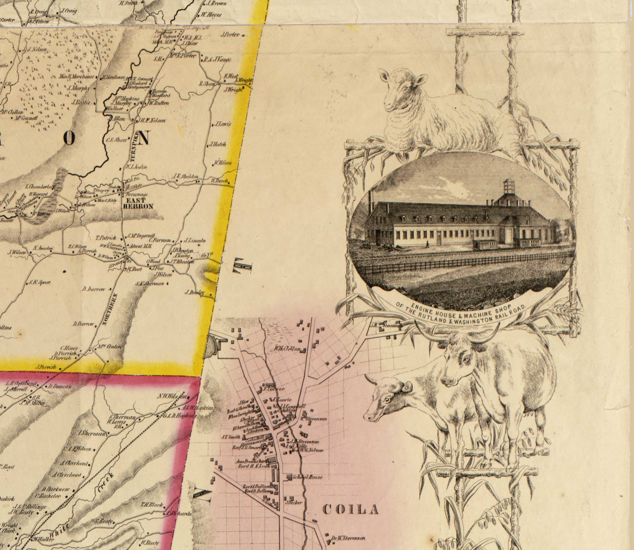 Washington County New York 1853 Old Wall Map Reprint with Etsy
