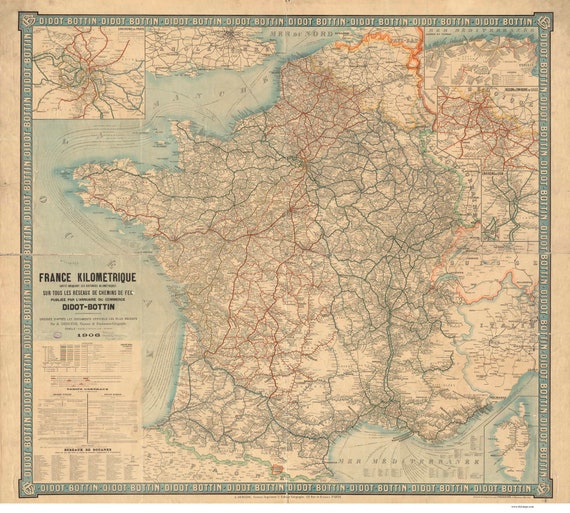 France 1906 Railroad Stations Departments and Towns Old | Etsy
