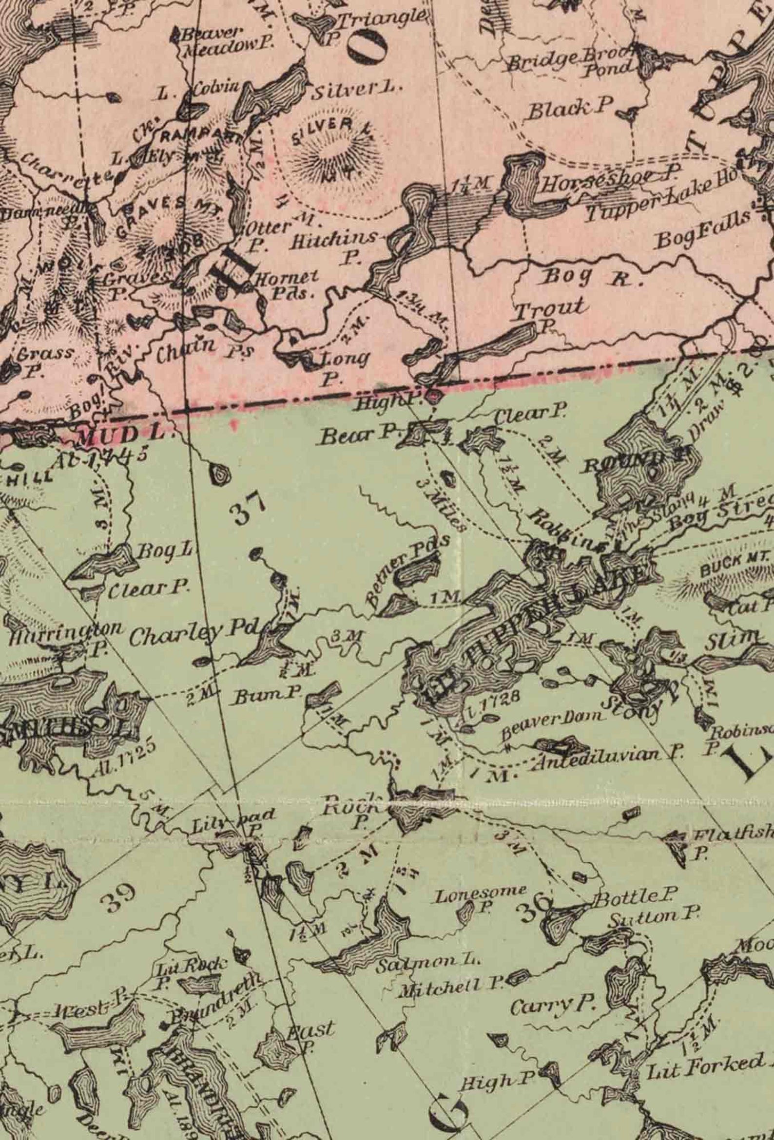 Hamilton County New York 1888 Old Map Custom Reprint Etsy
