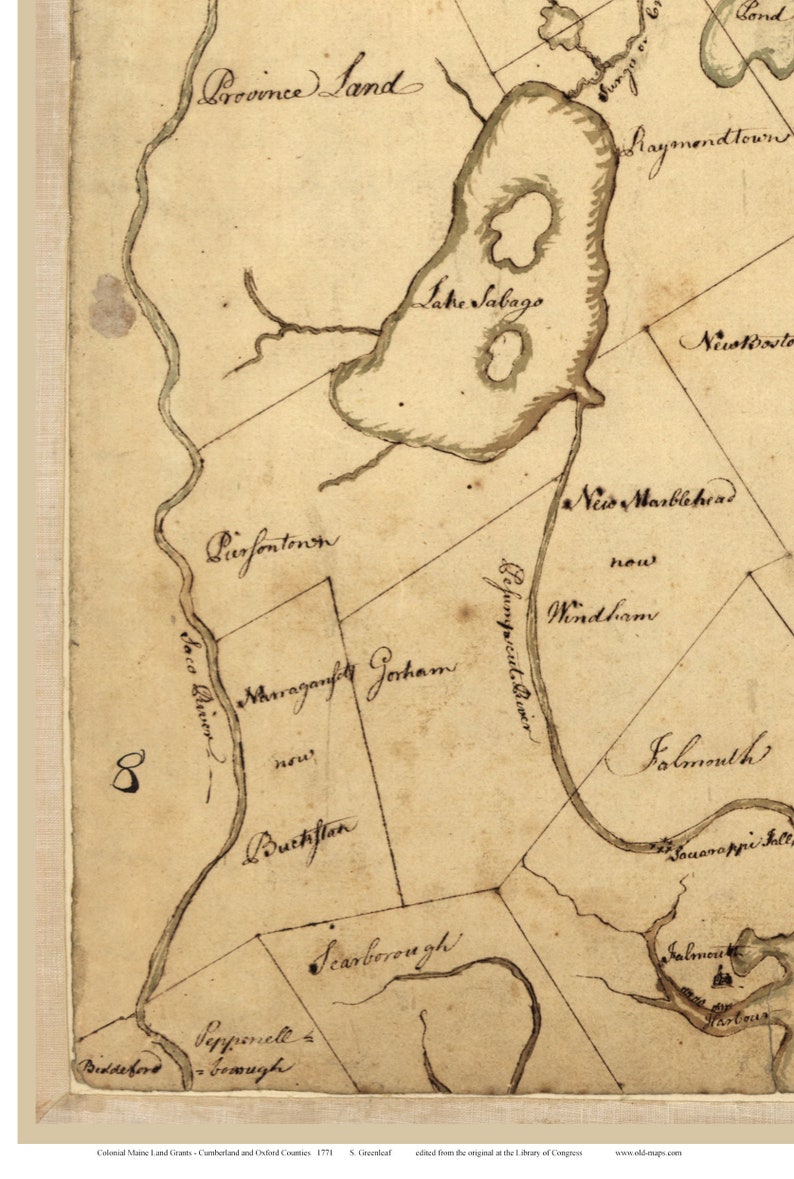 Colonial Maine Land Grants 1771 Condados de Cumberland y Etsy España