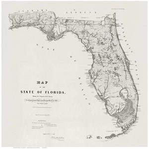 Florida 1856 State Map - By Surveyor General Westcott - Reprint