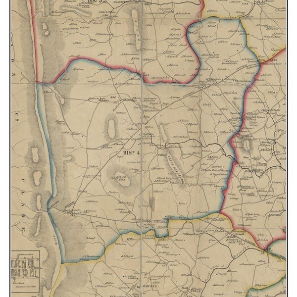 District 4 - Loudoun County, Virginia 1854 Old Town Map Custom Print - Loudoun Co.