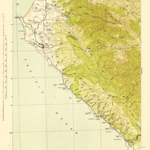 Point Arena 1943 Old Topo Map - Edited reprint of the original quad - 15x15 USGS Topographic California