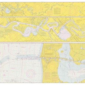 Calcasieu River and Lake - 1970  Nautical Map - Louisiana  - Reprint - AC Harbors  -  AL-TX 6-7 - 651-11347
