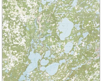 Brainerd Lakes Area - ca. 1973 Map - Old Topographic USGS Custom Composite -Brainerd area - Minnesota