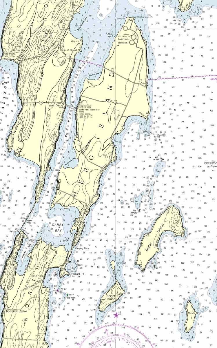 Le Rouses Map Rouses Point to South Hero Island, VT - 2013 Lake Champlain - Nautical ...