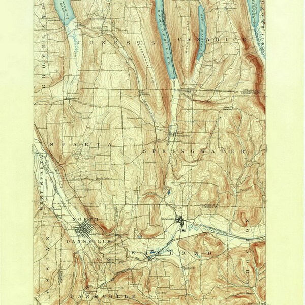 Old Map of Conesus Etsy