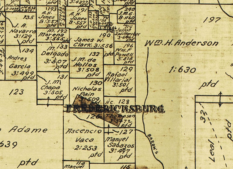 Gillespie County Texas 1887 1918 Old Wall Map Reprint Etsy