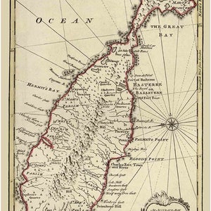 St Kitts - 1752 Map by Bowen - Caribbean Bermuda Custom Reprint