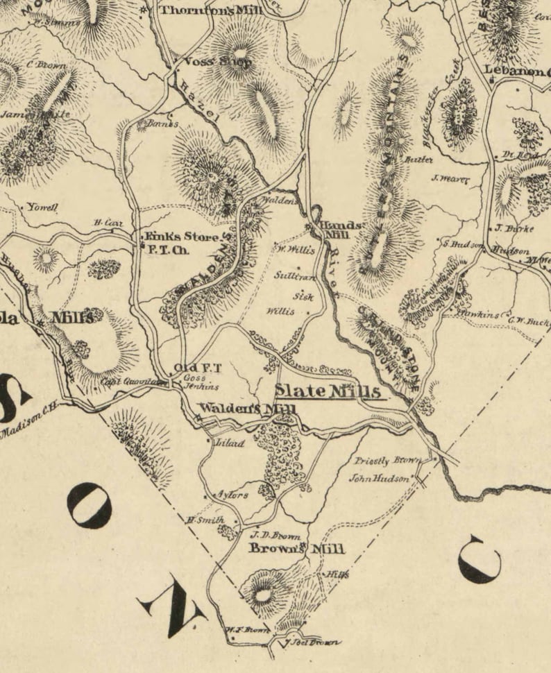 Rappahannock County Virginia 1875 Old Wall Map With Etsy