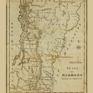 Vermont 1795 - Old Map Reprint USA 1795 Gazetteer Atlas 18