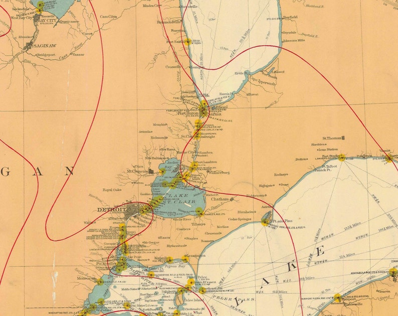 Great Lakes 1909 Nautical Map Reprint Great Lakes All image 3