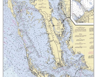 Sanibel Island & Pine Island  2001 Nautical Map Florida - Custom Print  80000 11426 - Reprint