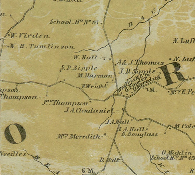 Kent County Delaware 1859 Old Wall Map With Homeowner Names Etsy