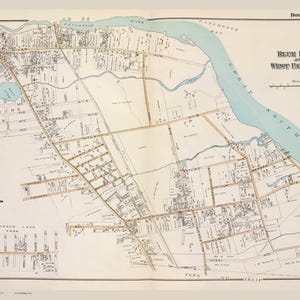 Blue Point - West Patchogue - Brookhaven - 1915 - Long Island New York - Suffolk Co Atlas South V1 Old Town Map Reprint Beers NY