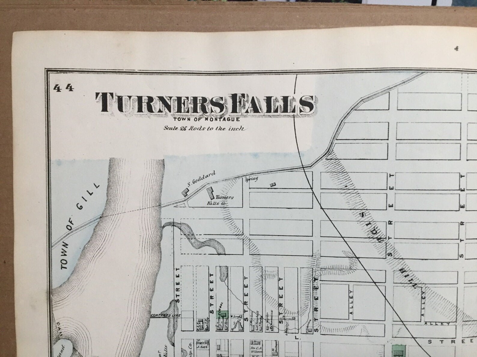 Turners Falls Massachusetts 1871 Map Original From Beers Atlas Etsy