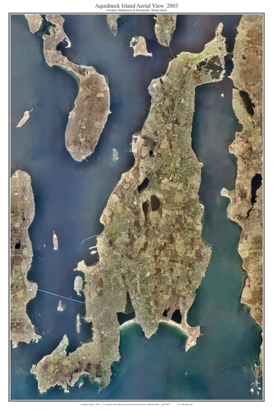 Aquidneck Island 2003 Aerial Photo Newport, Middletown, Portsmouth