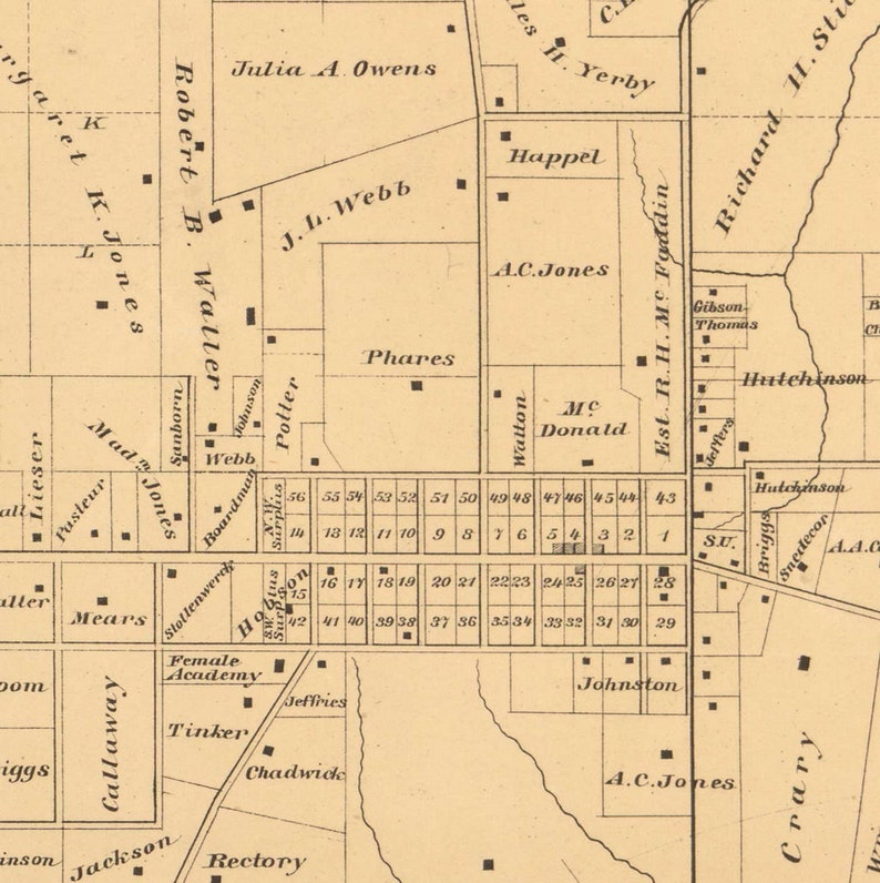 Hale County Alabama 1870 Old Wall Map With Landowner Names Etsy