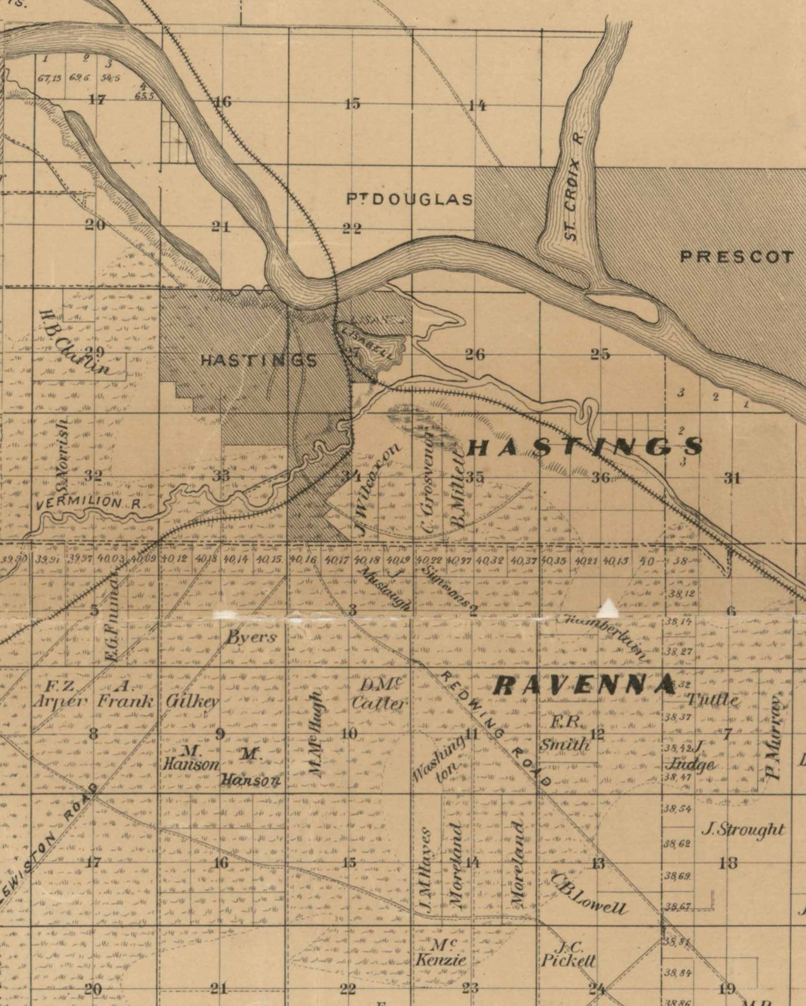 Dakota County Minnesota 1874 Old Wall Map Reprint With Etsy