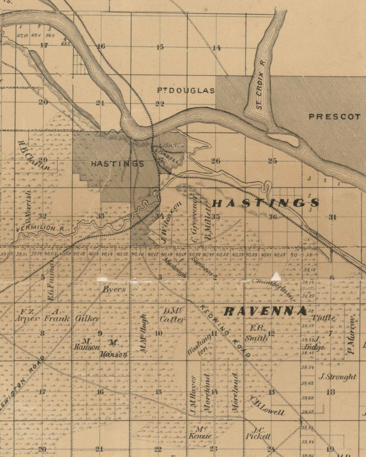 Dakota County Minnesota 1874 Old Wall Map Reprint with  Etsy