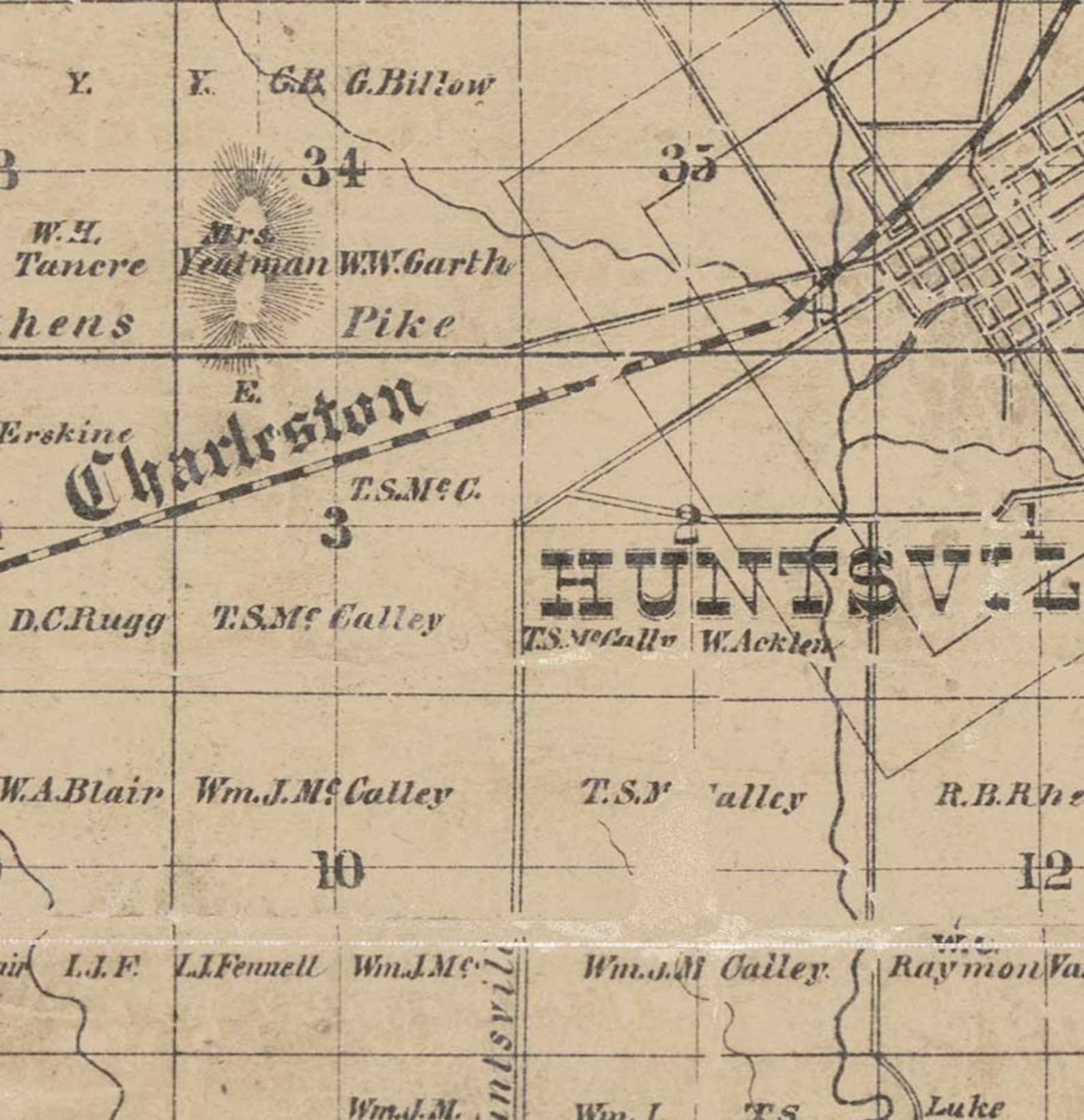 Madison County Alabama 1875 Old Wall Map With Landowner Etsy