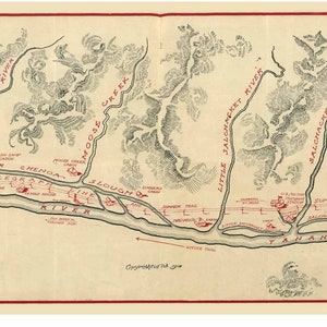 Fairbanks Region 1906 Old Map Telegraph Route -- Reprint  -  Alaska Cities