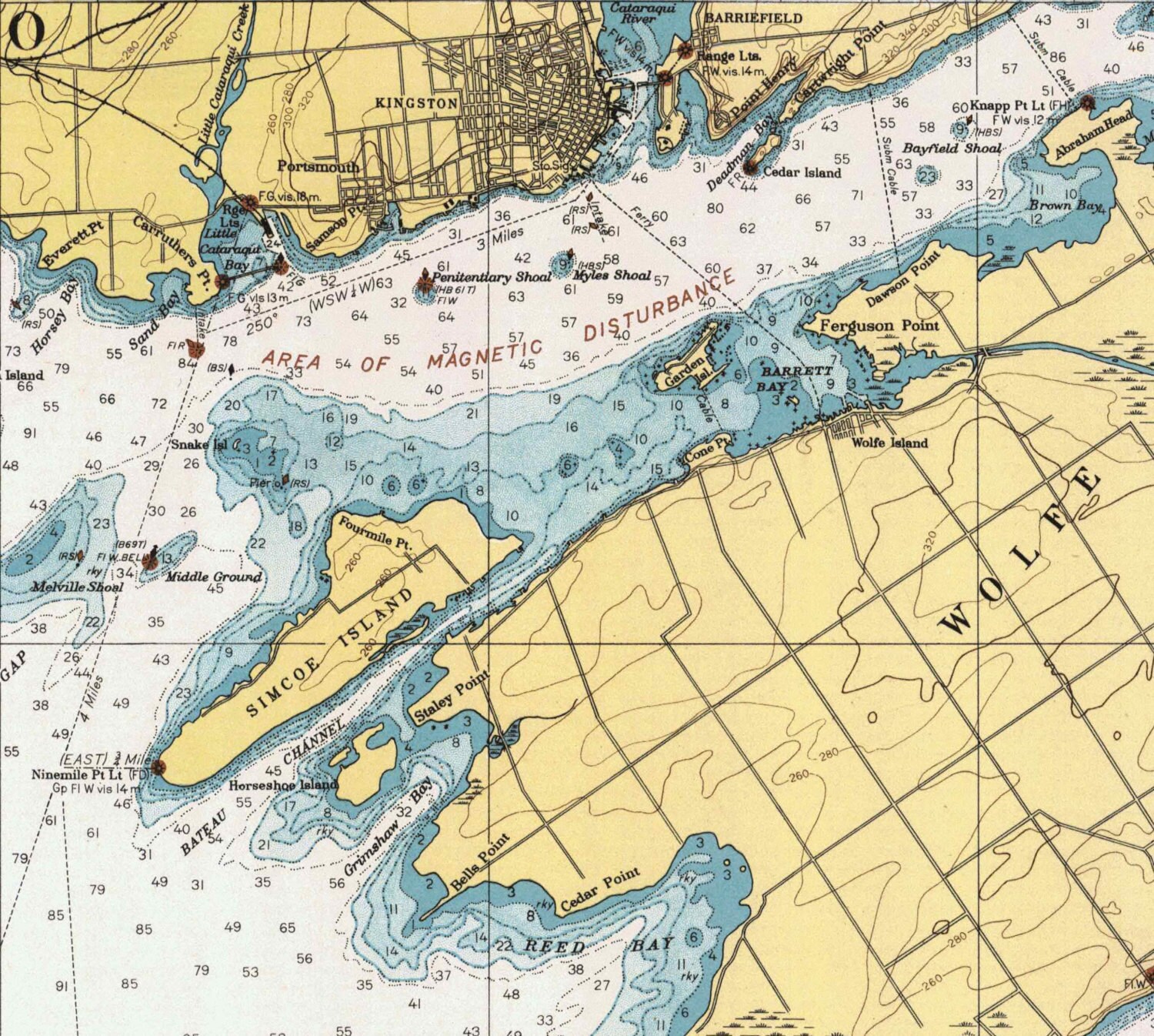 Clayton to Stony Point NY 1943 Nautical Map Lake Ontario Etsy