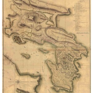Newport 1780 - French Military Map Reprint -- Rhode Island Cities