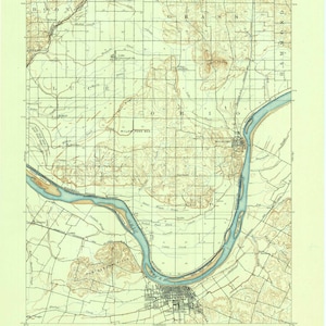 Owensboro 1901 (1950) Old Topo Map - Rockport - Bon Harbor Hills - Ohio River - quad reprint- 15x15 USGS Topographic Indiana 160799
