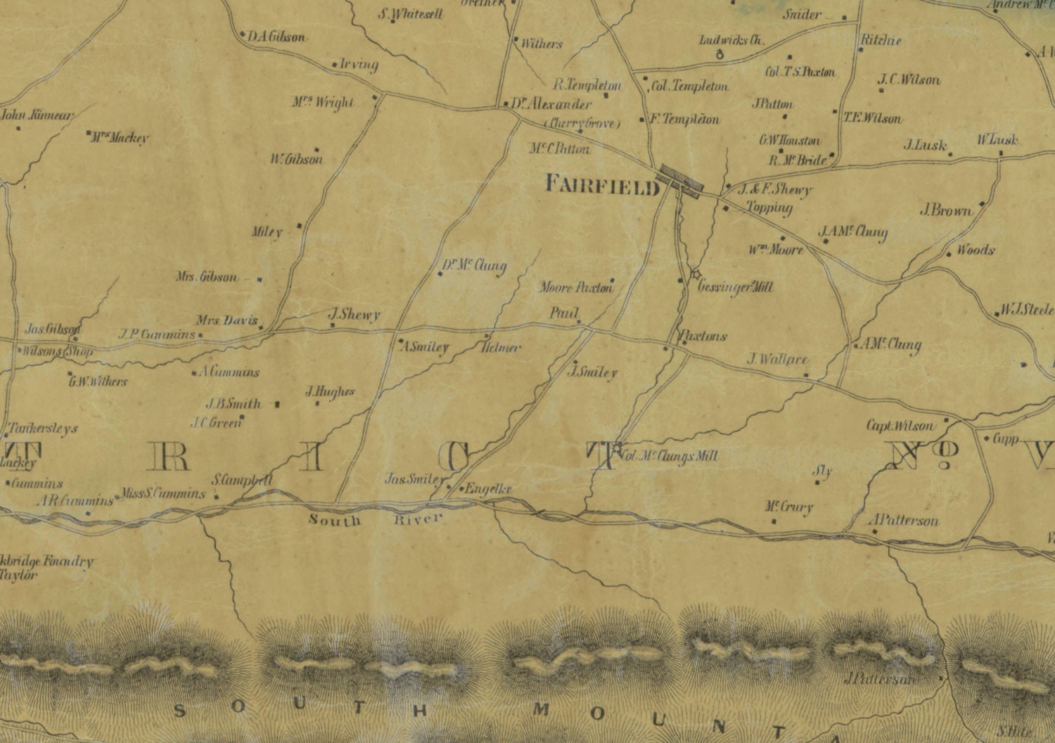 Rockbridge County Virginia 1860 Old Wall Map With Homeowner Etsy