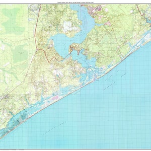 Topsail Island, New River, and the North Carolina Seacoast - 1997 Old Topographic Map USGS  Custom Composite Reprint North Carolina 7x7