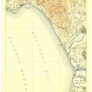 Capitola 1914 Old Topo Map - Edited reprint of the original quad - 15x15 USGS Topographic California
