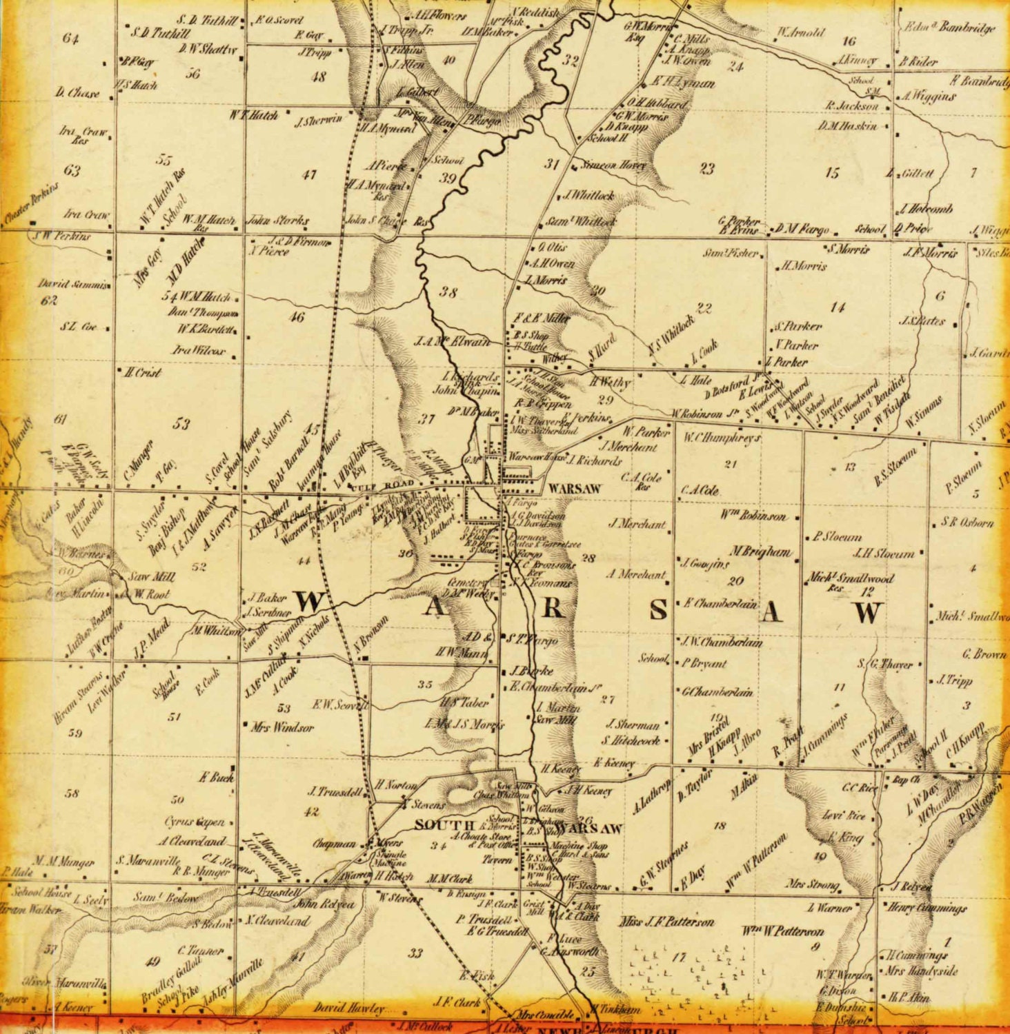 Wyoming County New York 1853 Old Wall Map Reprint with Etsy