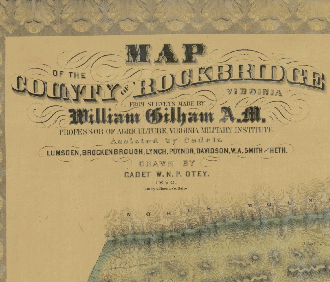 Rockbridge County Virginia 1860 Old Wall Map With Homeowner Etsy