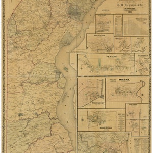 May include: An antique map of New Castle County, Delaware, published by G.M. Hopkins & Co. in 1881. The map shows the county's roads, rivers, and towns, including Wilmington, Newark, and New Castle.