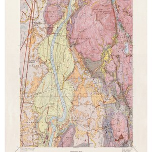 Mount Toby Geologic Map 1951 Old Map Reprint - USGS Map Only - Sunderland, Hadley, Amherst  Topographic Massachusetts USGS