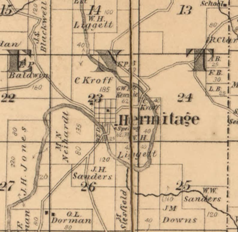 Hickory County Missouri 1880 Old Wall Map With Landowner & Etsy