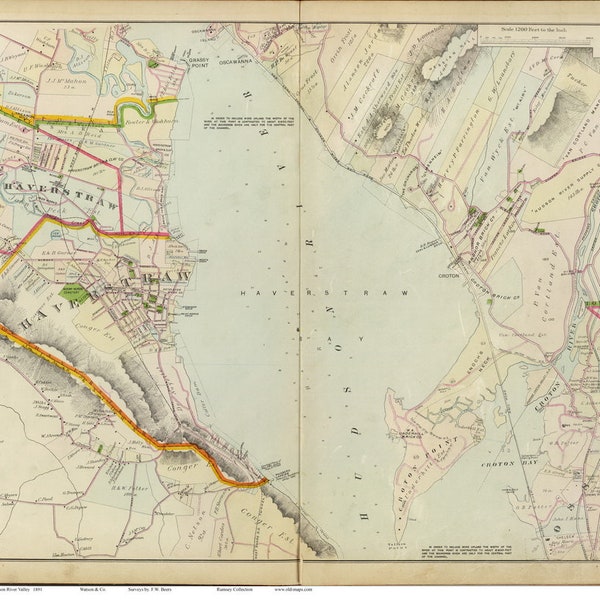 Haverstraw Ossining 1891 Map   Reprint Hudson Valley New York Atlas